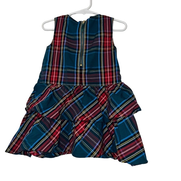 Crewcuts outlet Multicolor Plaid ruffled holiday Dress Sz 3 - Picture 2 of 3